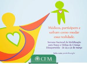 CFM convoca mdicos para campanha em prol de crianas e adolescentes desaparecidos