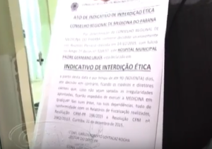 CATV: indicativo de interdio Hosp. Foz