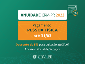 Pessoa Fsica tem desconto de 5% no pagamento integral da taxa at o dia 31/01