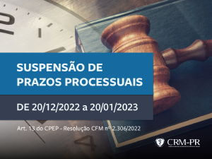 CRM-PR comunica suspensão dos prazos processuais