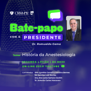 'Bate-Papo com o Presidente' ir� abordar a 'Hist�ria da Anestesiologia'