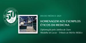 Diploma de Mrito tico e Medalha de Lucas em destaque na solenidade que homenageia todos os mdicos