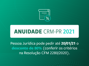 Pessoa Jurdica j pode solicitar desconto de 80% na anuidade 2021
