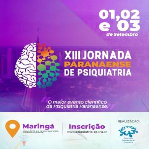 XIII Jornada Paranaense de Psiquiatria ser realizada de 1 a 3 de setembro em Maring
