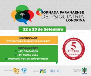 Inscries abertas para a X Jornada Paranaense de Psiquiatria