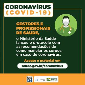 MS publica guia com orientaes para manejo de corpos no contexto do novo coronavrus