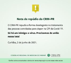 CRM-PR e CFM manifestam repdio ao desrespeito e falta de civilidade na CPI da Pandemia