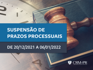 Prazos processuais do CRM-PR ficaro suspensos por 18 dias