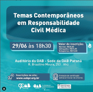 Evento da OAB-PR debaterá responsabilidade civil médica na próxima quarta-feira, 29