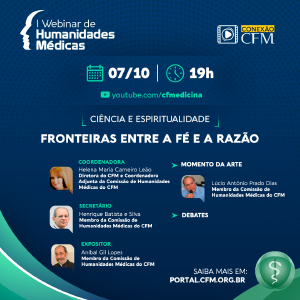 I Webinar de Humanidades Mdicas do CFM ter como tema "Cincia e Espiritualidade"