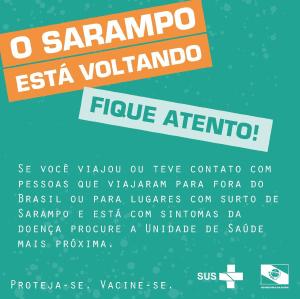 Ministrio da Sade atualiza casos de sarampo