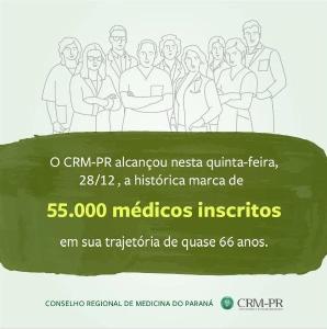 Prestes a completar 66 anos, CRM-PR atinge a marca de 55 mil mdicos inscritos