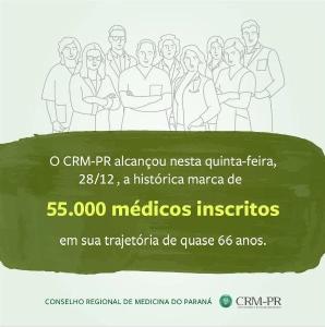 Prestes a completar 66 anos, CRM-PR atinge a marca de 55 mil mdicos inscritos